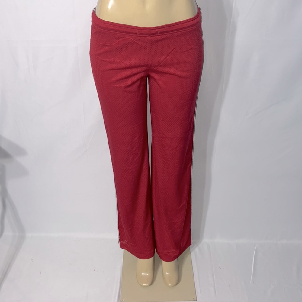 MOSSIMO Red Active Mesh Material Trainer Joggers with white stripes!